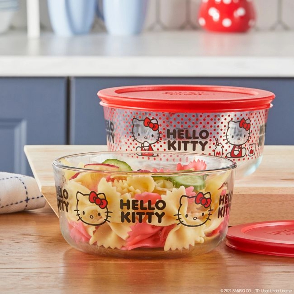 Hello Kitty Glass Pyrex Storage Set - Picture 3 of 4